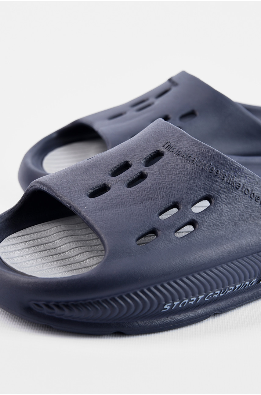 Шлепанцы мужские пена темно-синего цвета L-136 196667