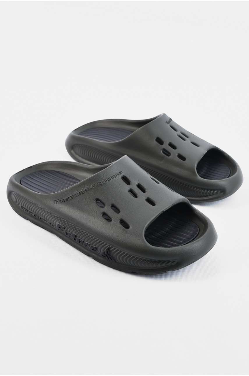 Шлепанцы мужские пена цвета хаки L-136 196668