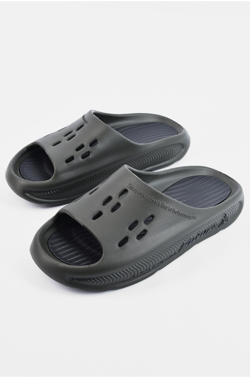 Шлепанцы мужские пена цвета хаки L-136 196668