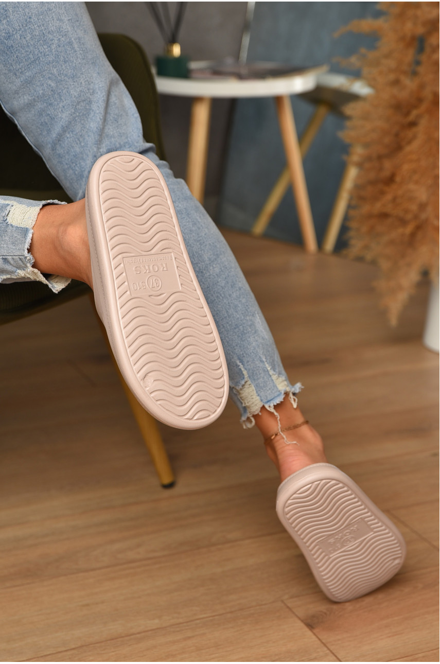 Шлепанцы пена женские светло-бежевого цвета 510 196679