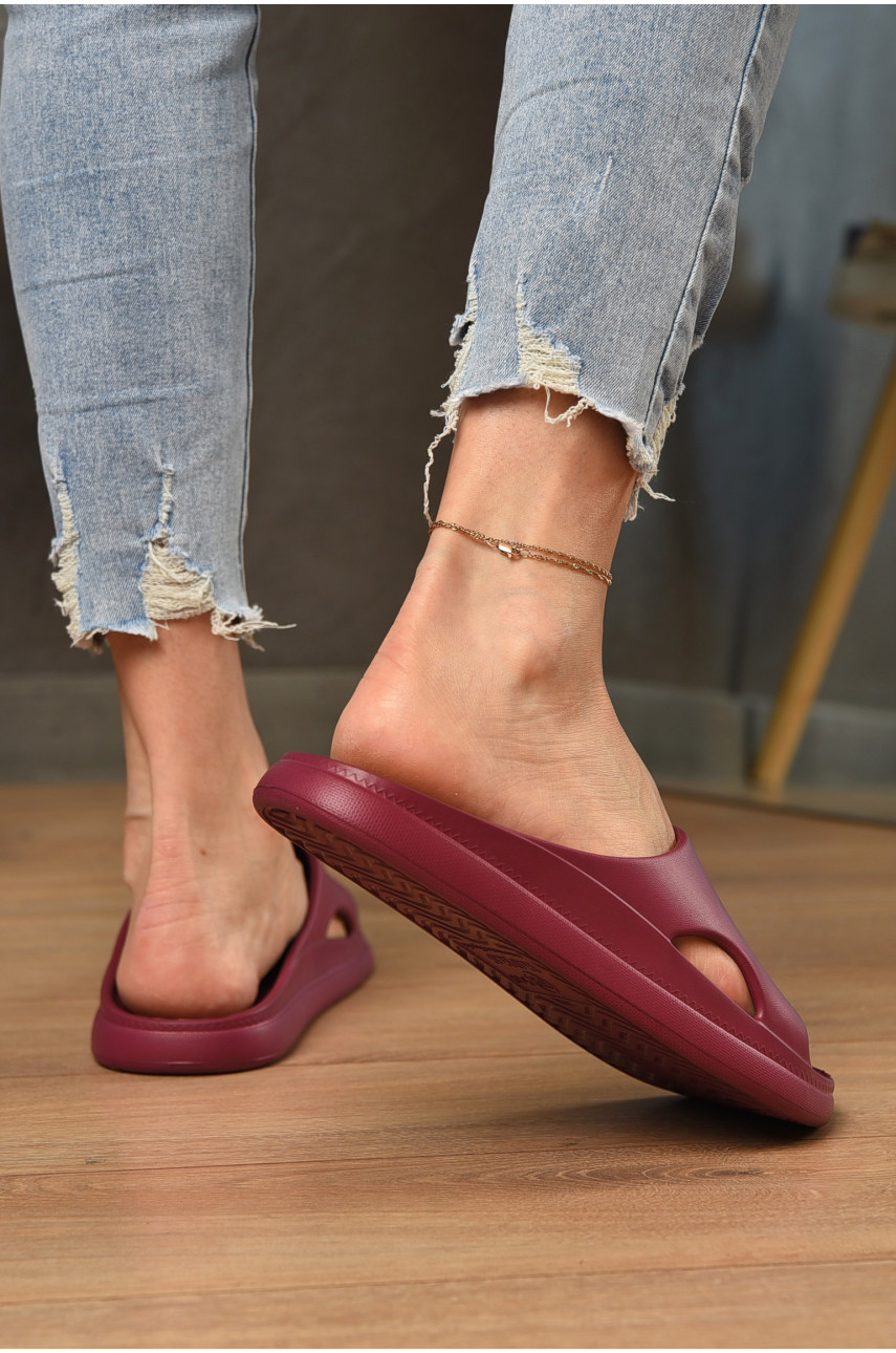 Шльопанці піна жіночі бордового кольору 510 196682 Шльопанці піна жіночі бордового кольору 510 196682