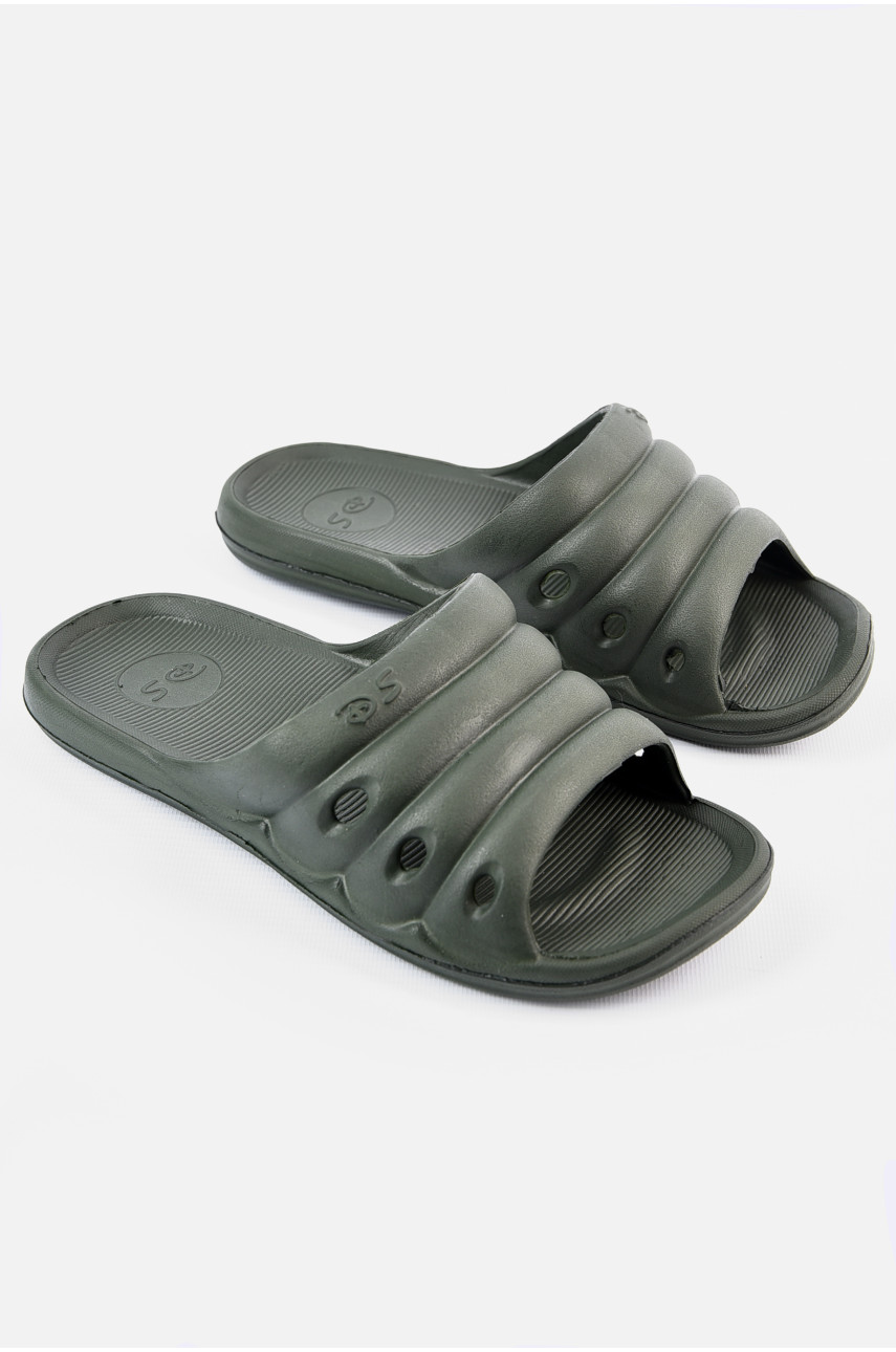 Шльопанці піна чоловічі кольору хакі П-24 196709