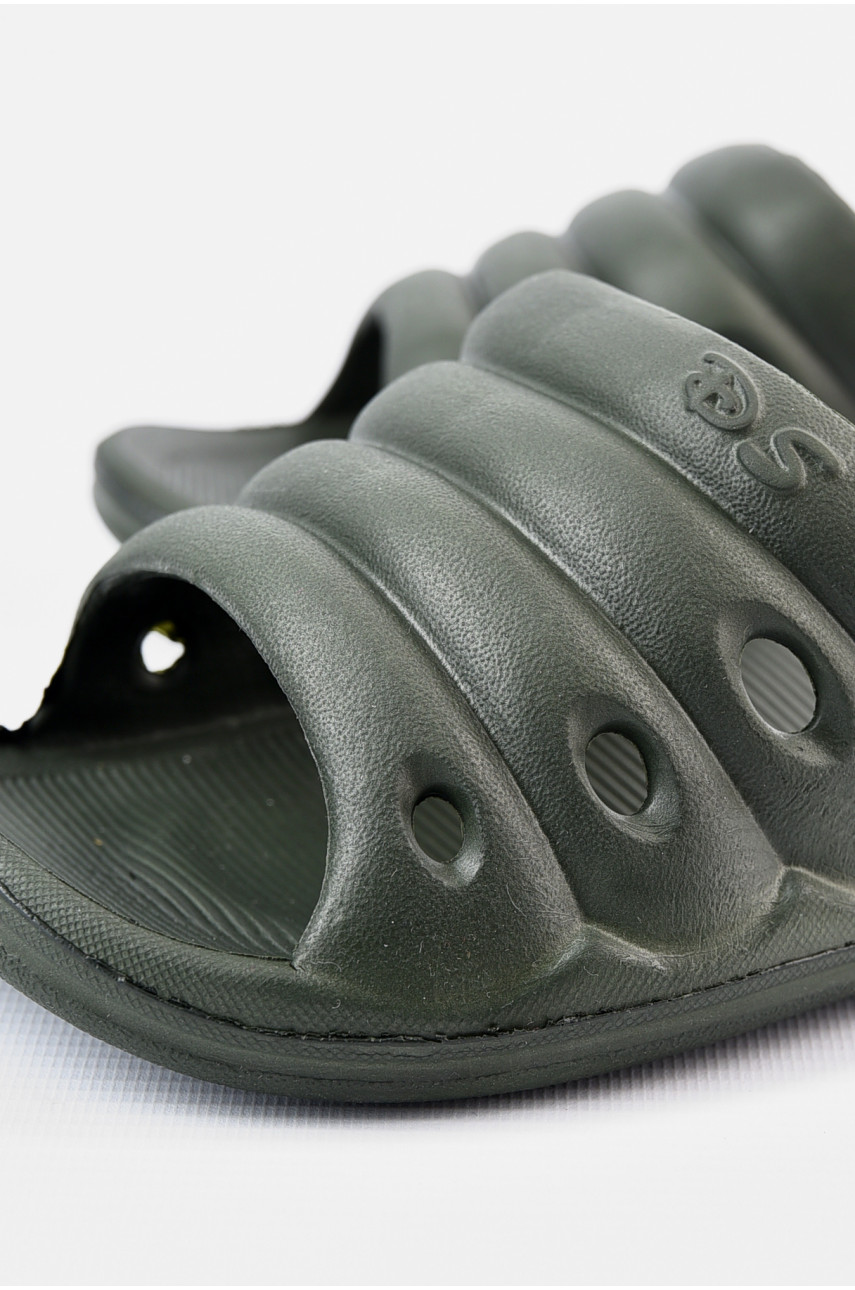 Шльопанці піна чоловічі кольору хакі П-24 196709