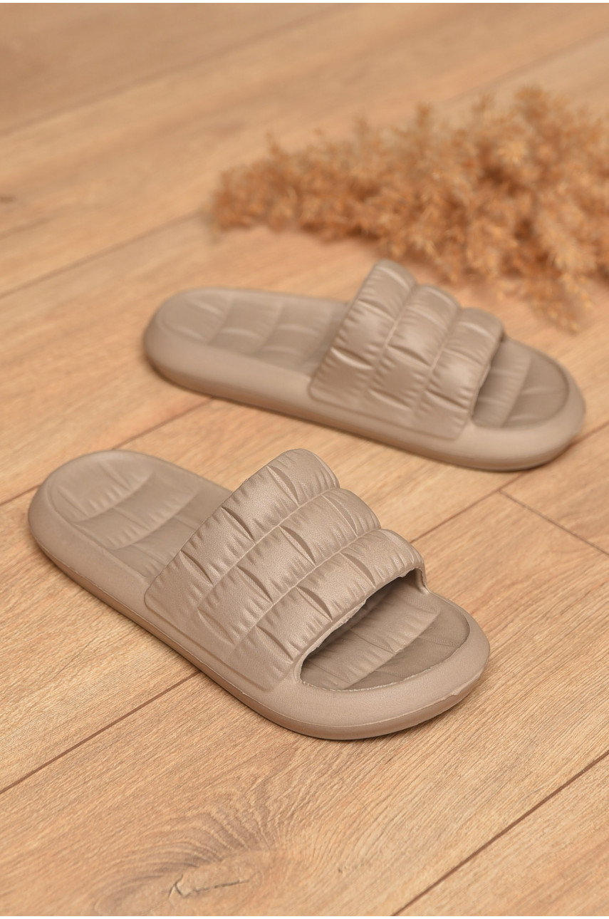 Шльопанці піна жіночі світло-коричневого кольору С-94 196728 Шльопанці піна жіночі світло-коричневого кольору С-94 196728
