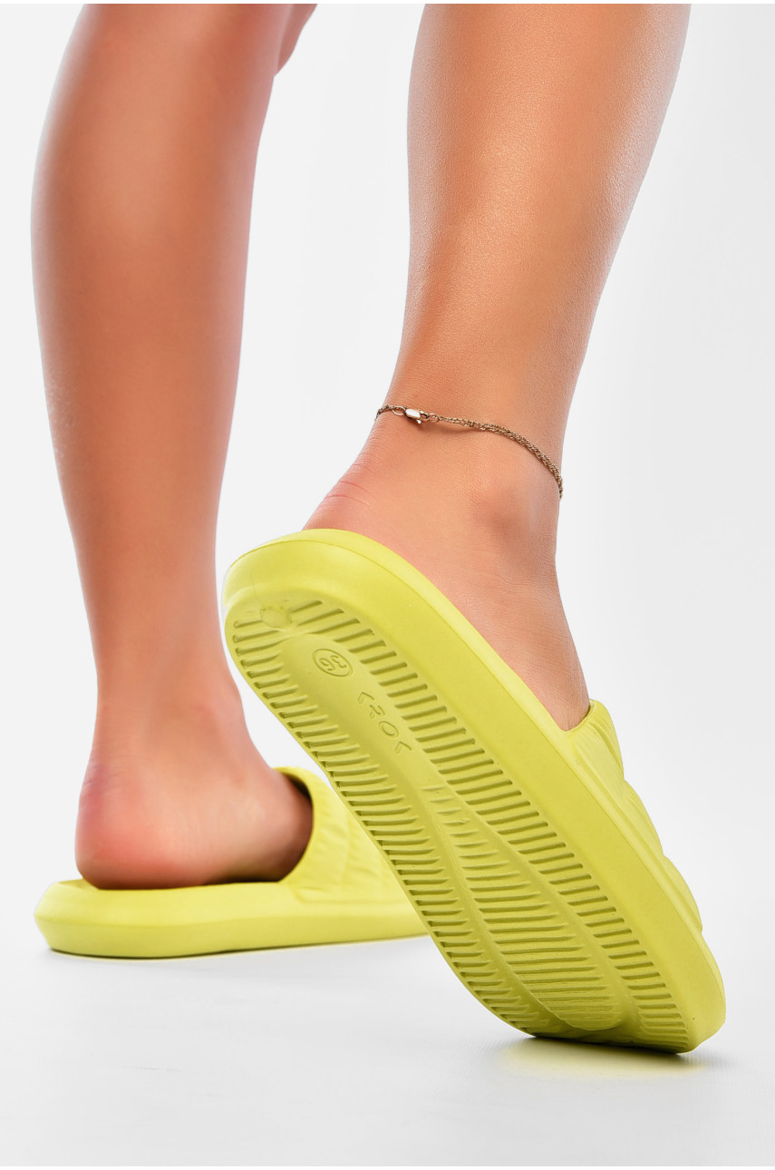 Шльопанці піна жіночі кольору лайм С-94 196730
