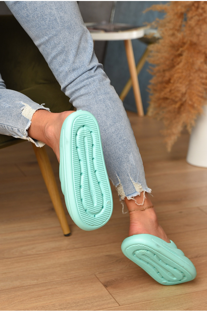 Шльопанці піна жіночі м'ятного кольору С-97 196736