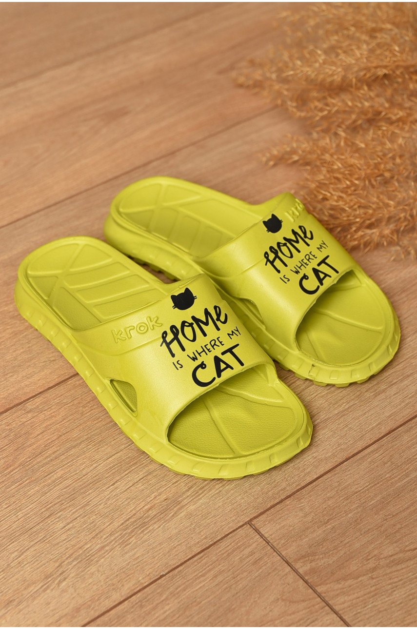 Шльопанці піна жіночі оливкового кольору С-74 196740