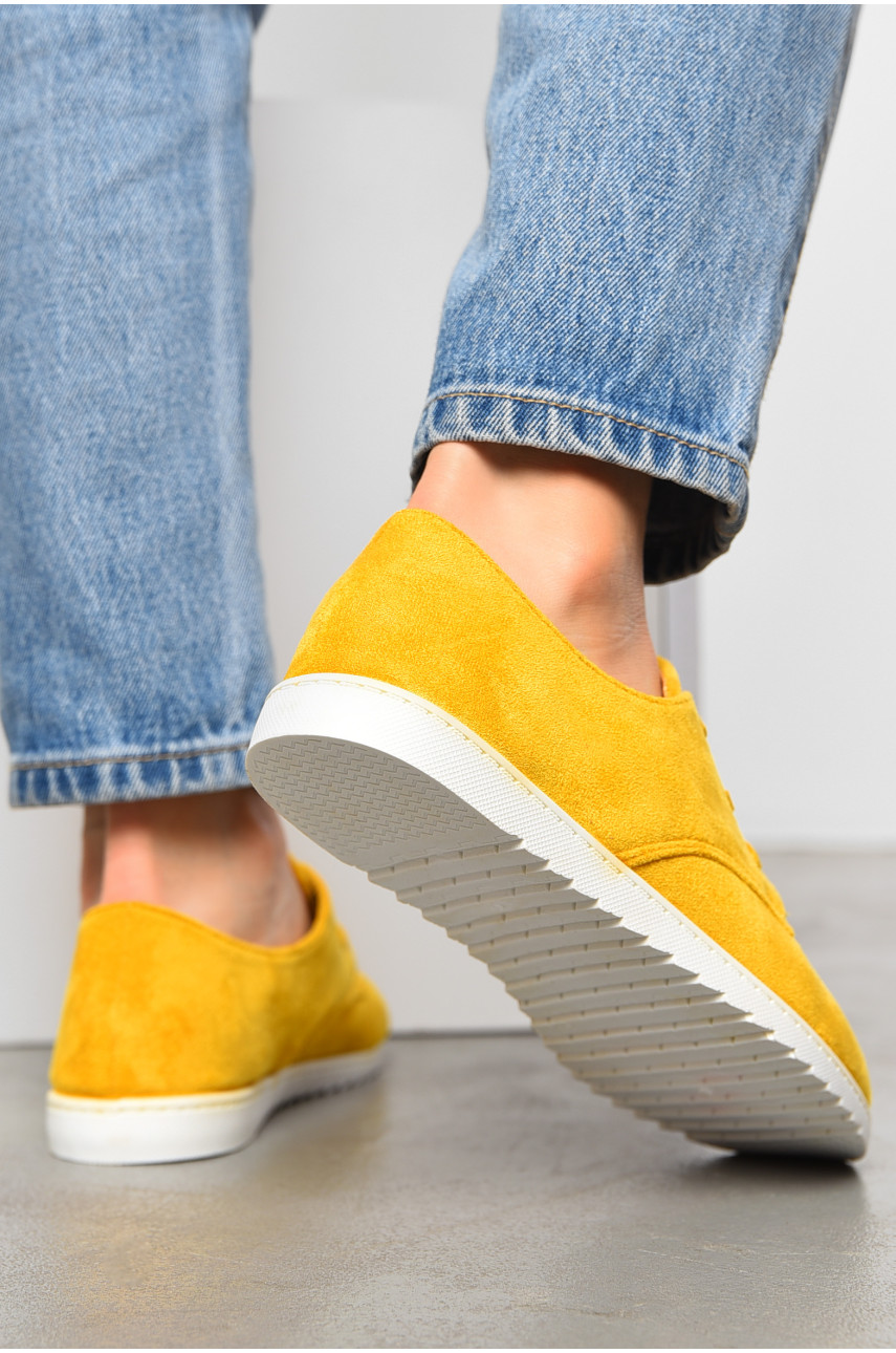 Туфлі жіночі замшеві гірчичного кольору на шнурівці YS7242-7 196742