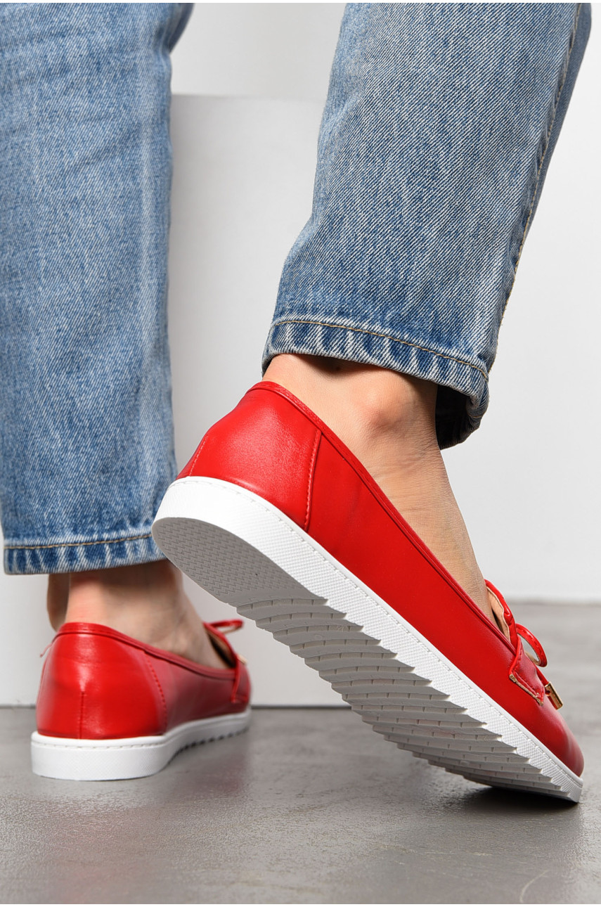 Туфлі-лофери жіночі червоного кольору 7286-4 196743