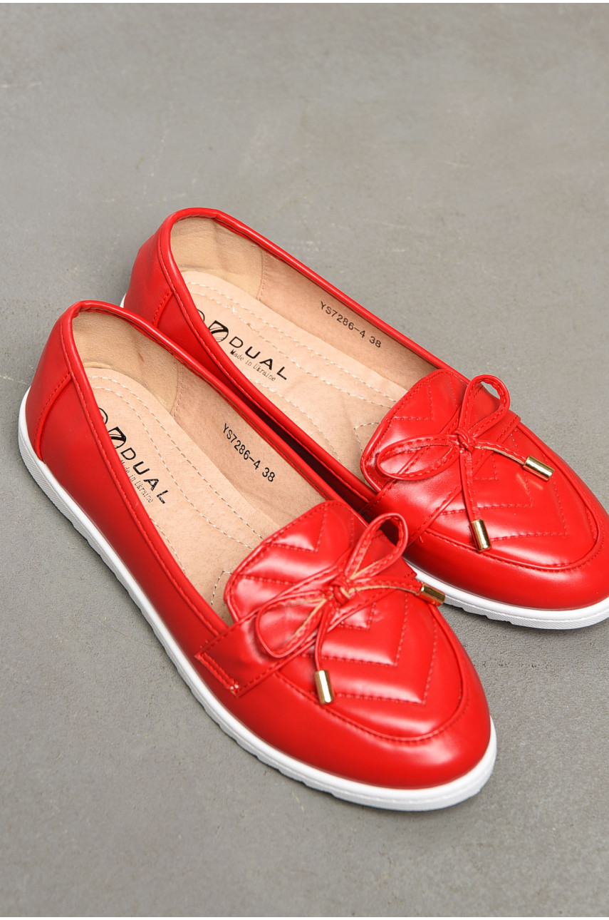 Туфлі-лофери жіночі червоного кольору 7286-4 196743