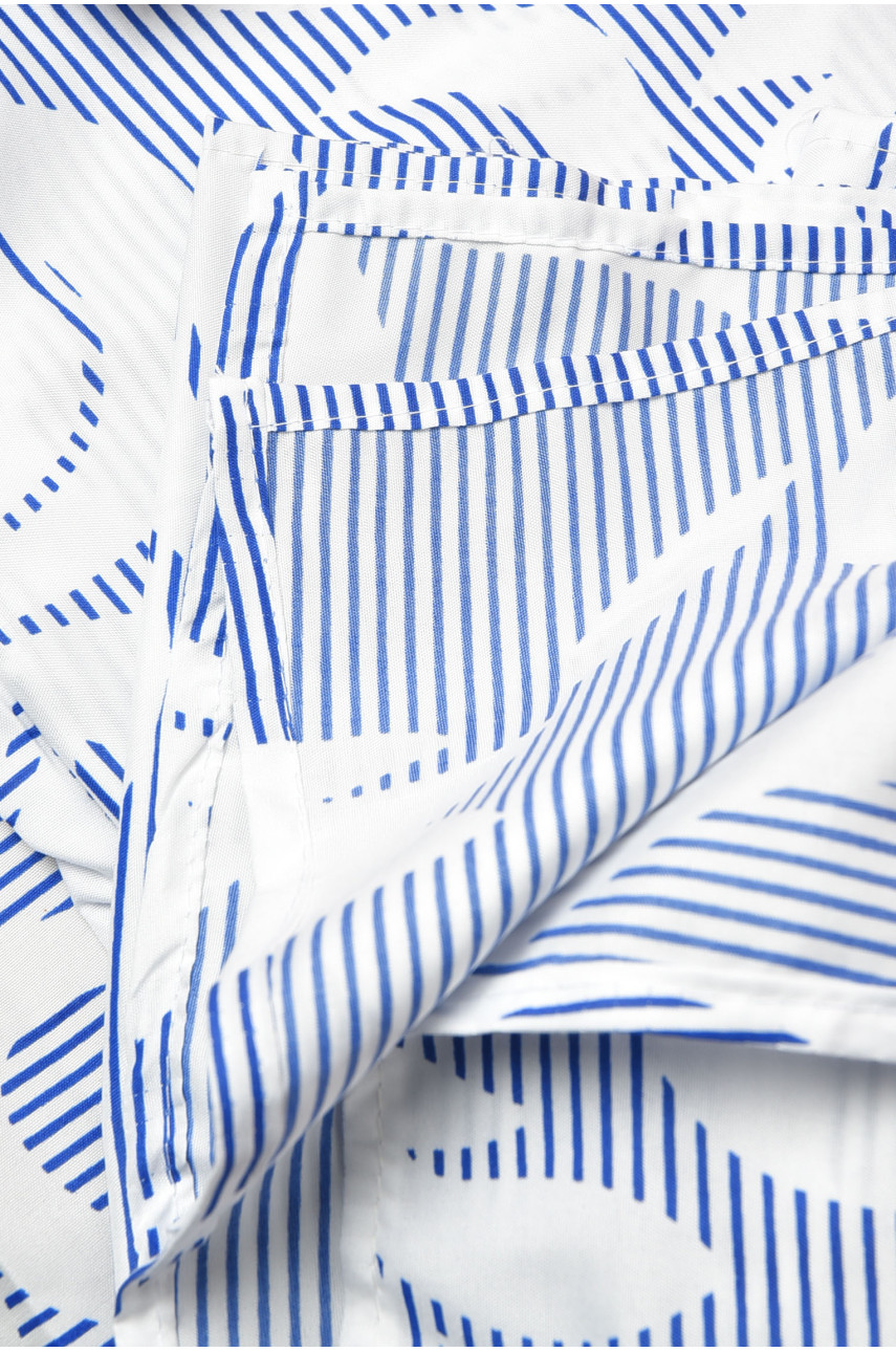 Комплект постельного белья двуспальный с принтом бело-синего цвета 196750