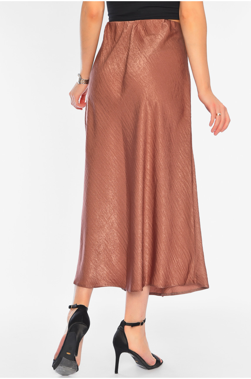 Юбка женская однотонная терракотового цвета 196818