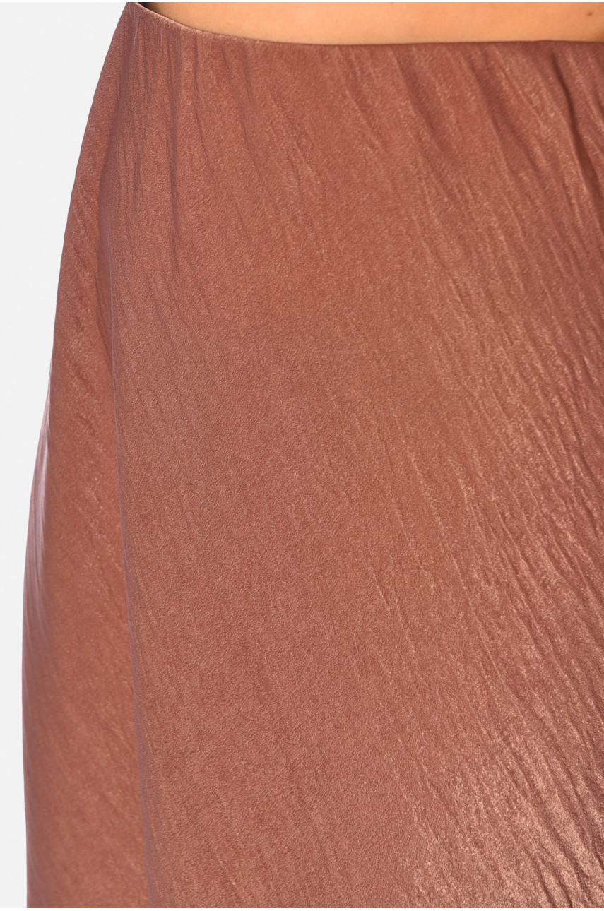 Юбка женская однотонная терракотового цвета 196818