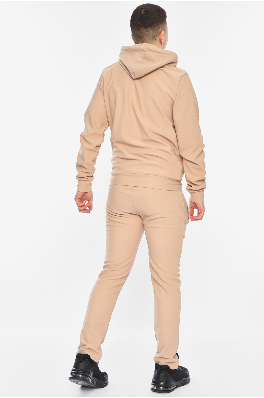 Спортивний костюм чоловічий на флісі бежевого кольору 7250 196826