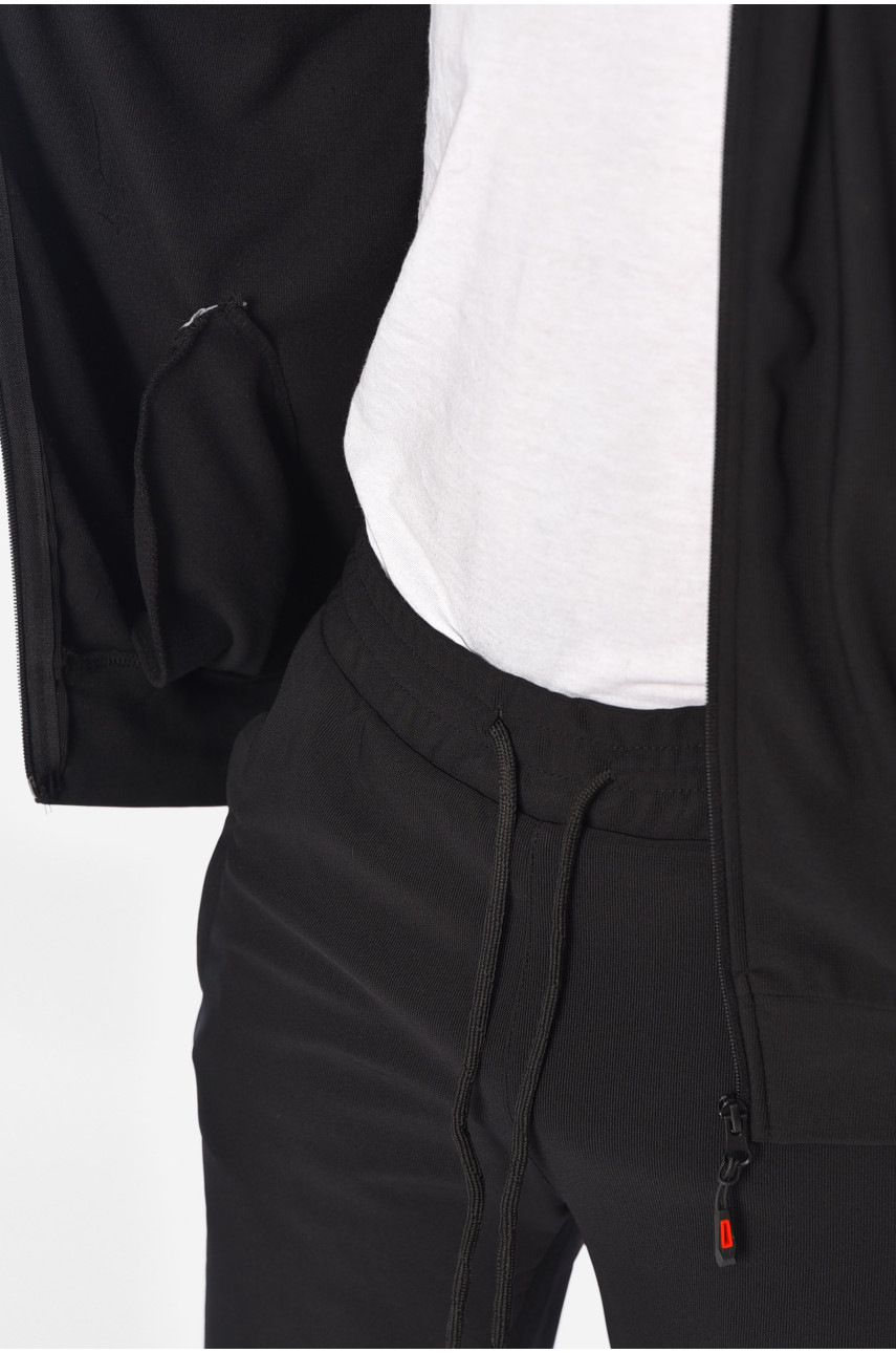 Спортивный костюм мужской на флисе черного цвета 7250 196853 Спортивный костюм мужской на флисе черного цвета 7250 196853