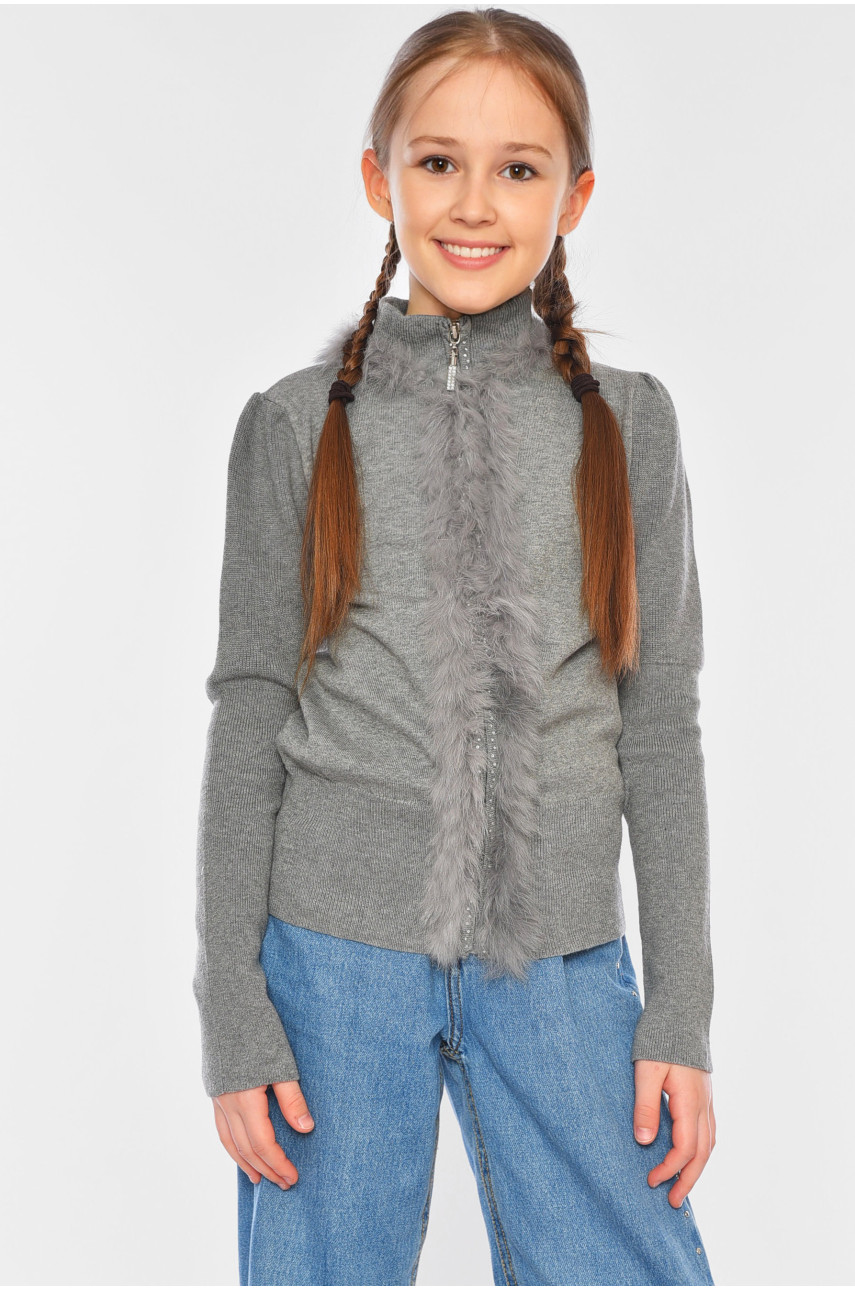 Светр дитячий для дівчинки сірого кольору 196860