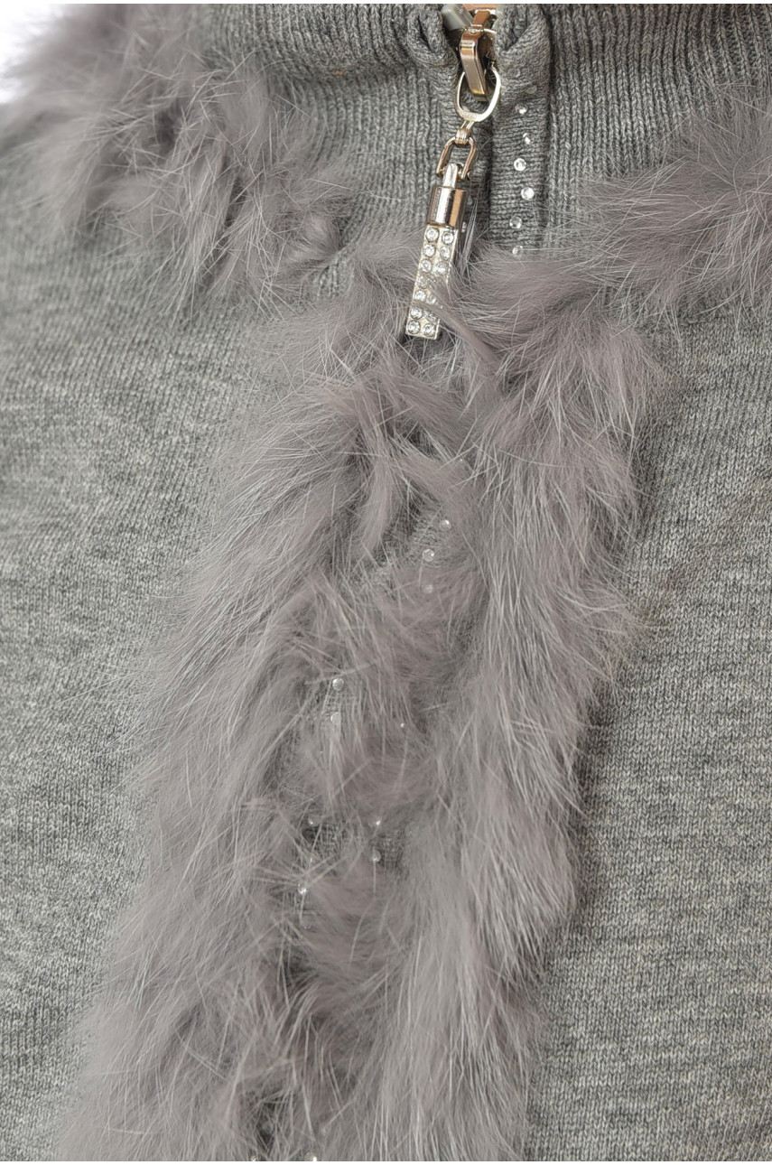 Светр дитячий для дівчинки сірого кольору 196860