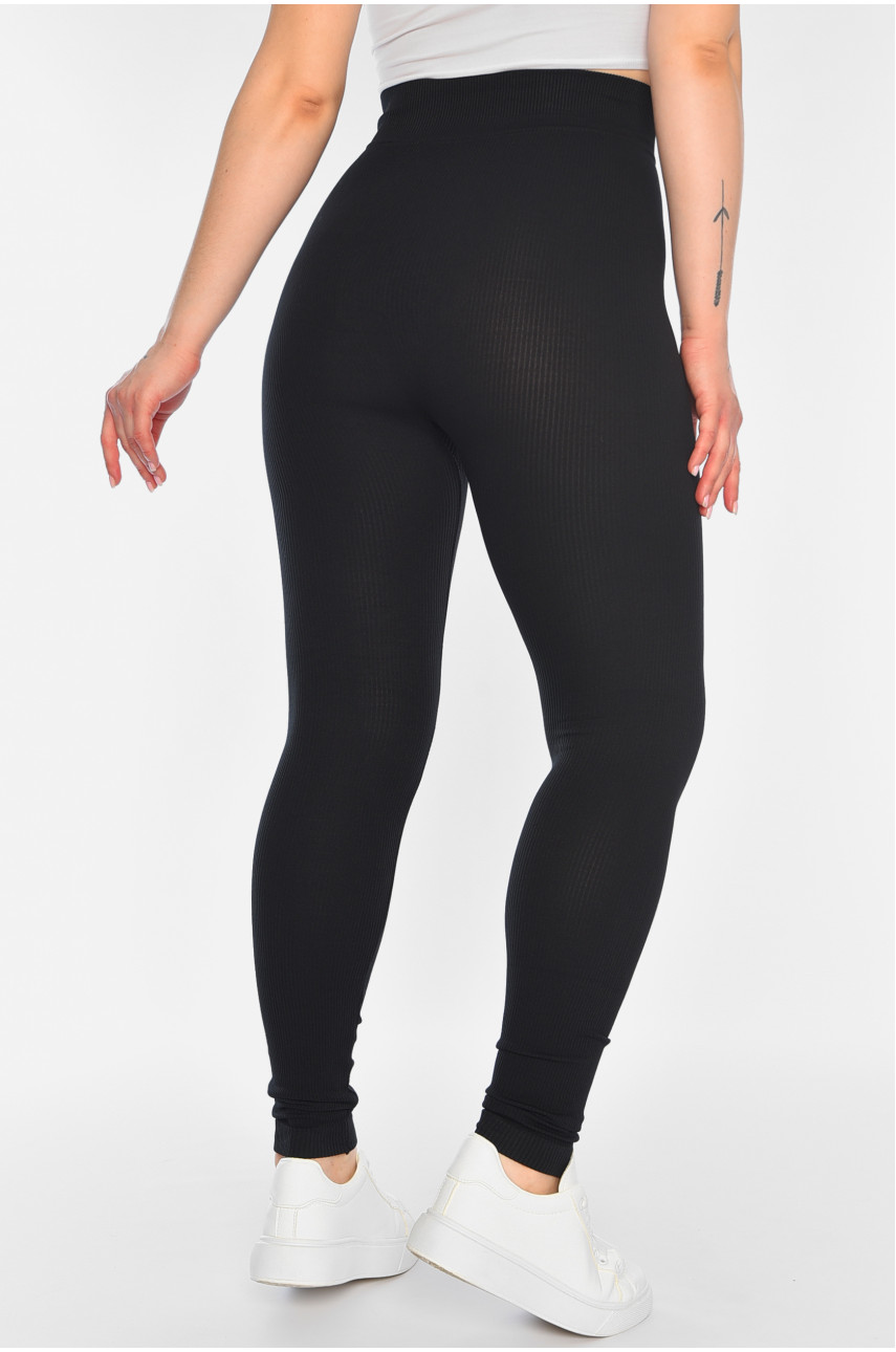 Лосины женские рубчик черного цвета А496 196862 Лосины женские рубчик черного цвета А496 196862