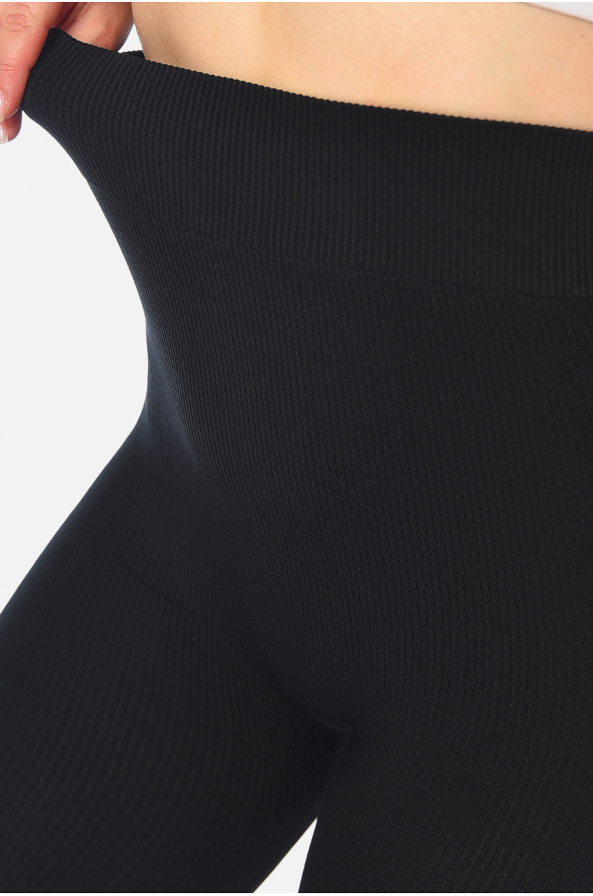 Лосины женские рубчик черного цвета А496 196862 Лосины женские рубчик черного цвета А496 196862