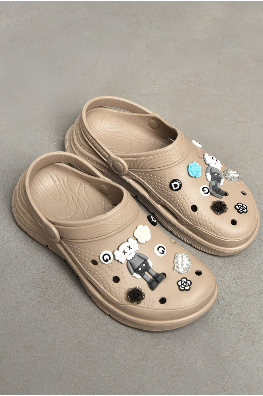 Крокси жіночі бежевого кольору 426 196873