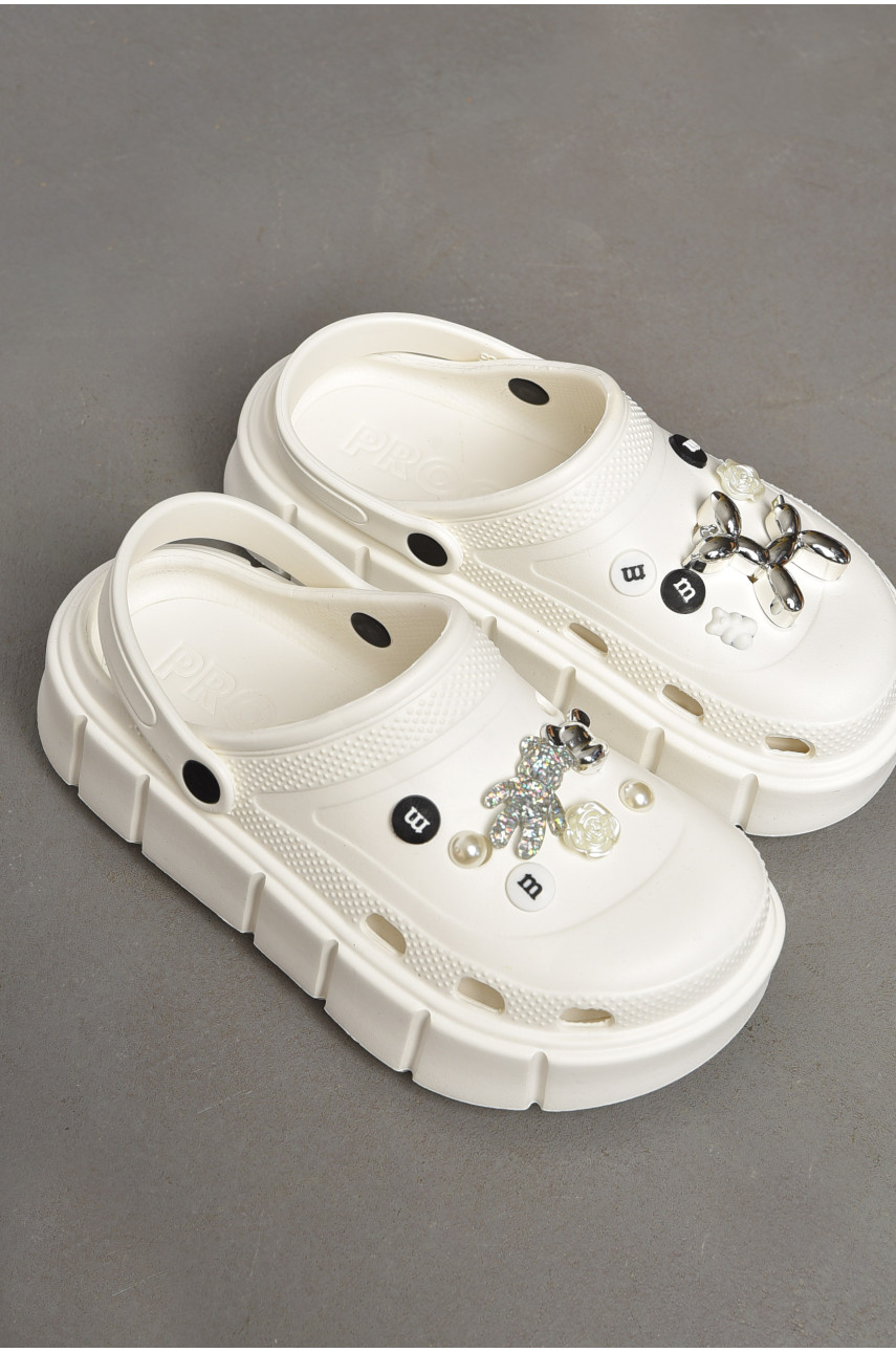 Кроксы женские белого цвета 152/2-6 196876 Кроксы женские белого цвета 152/2-6 196876