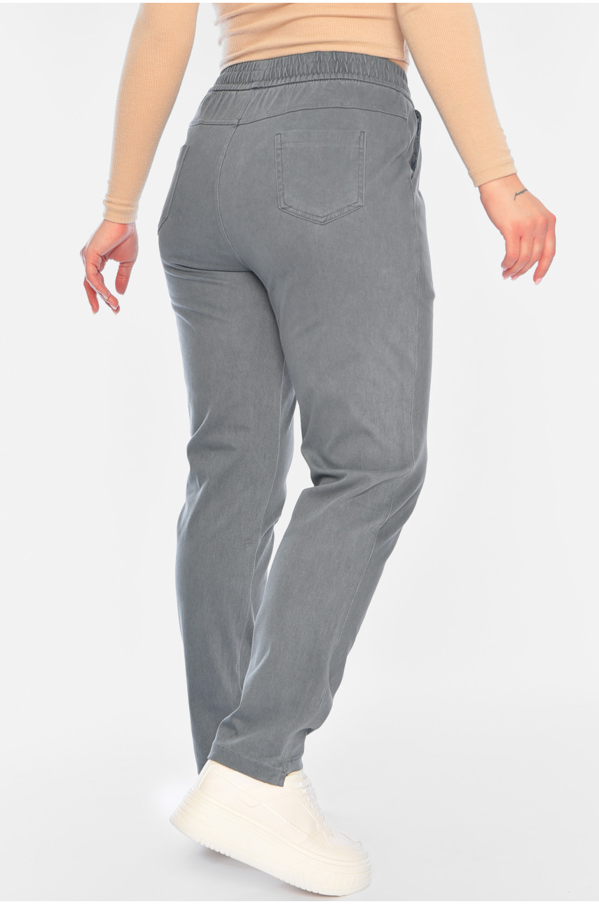 Штаны женские однотонные серого цвета 570-2 196883