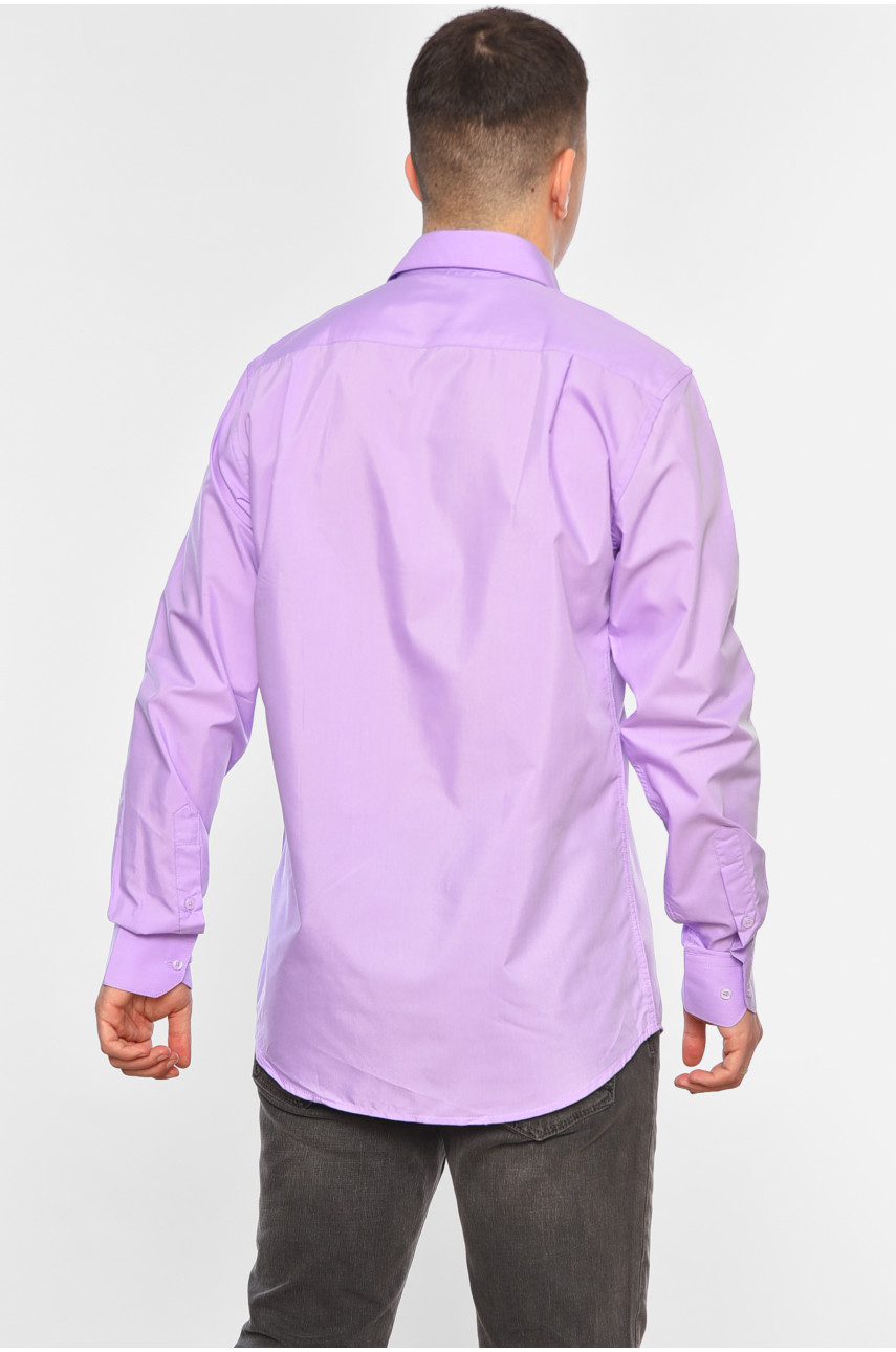 Рубашка мужская однотонная сиреневого цвета 2659 196889