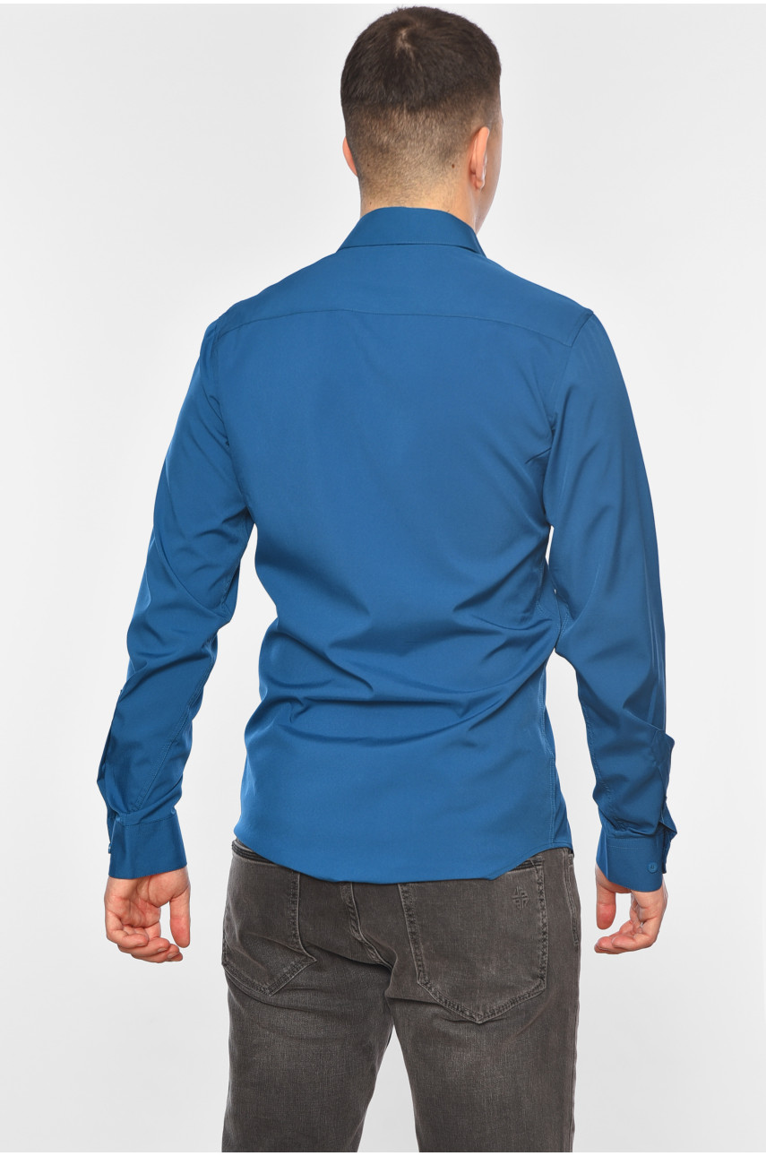 Рубашка мужская однотонная изумрудного цвета 2457 196897