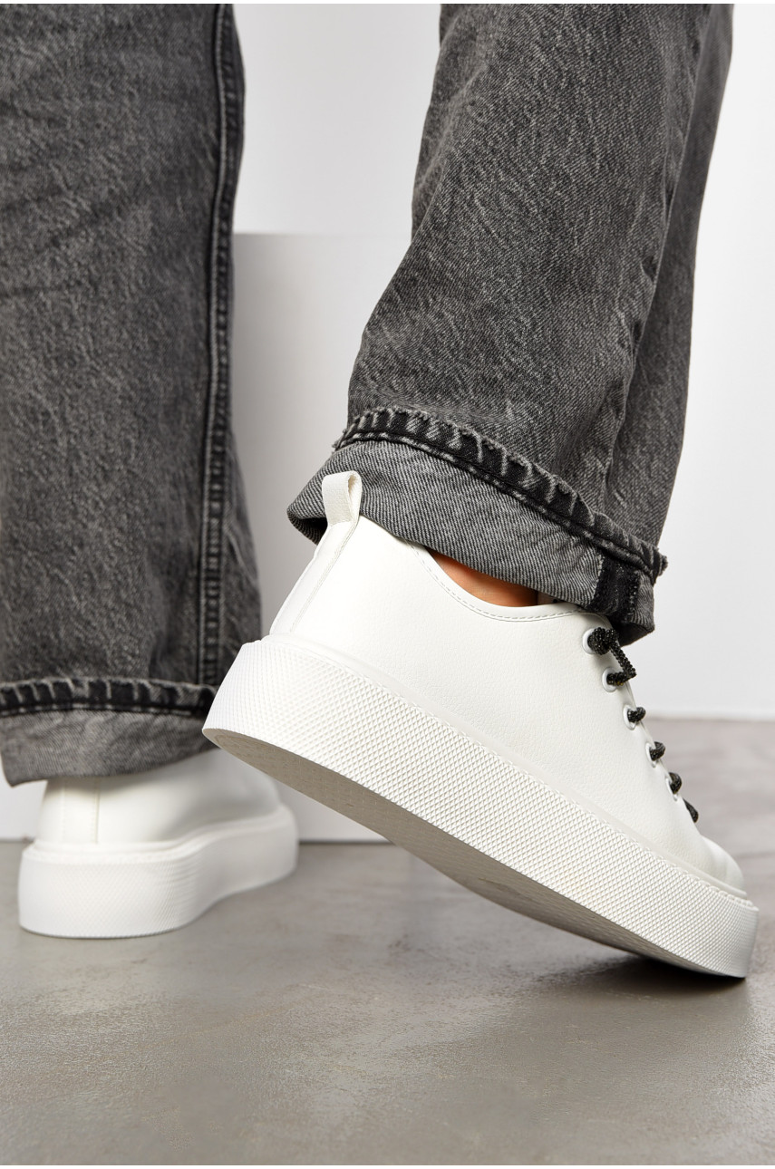 Кросівки жіночі білого кольору на шнурівці 2024-31-1 196903