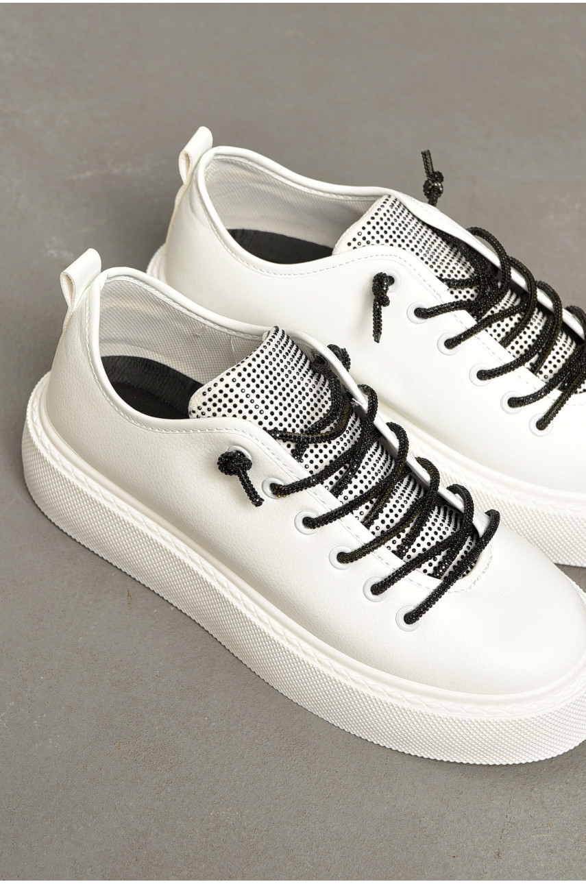 Кросівки жіночі білого кольору на шнурівці 2024-31-1 196903