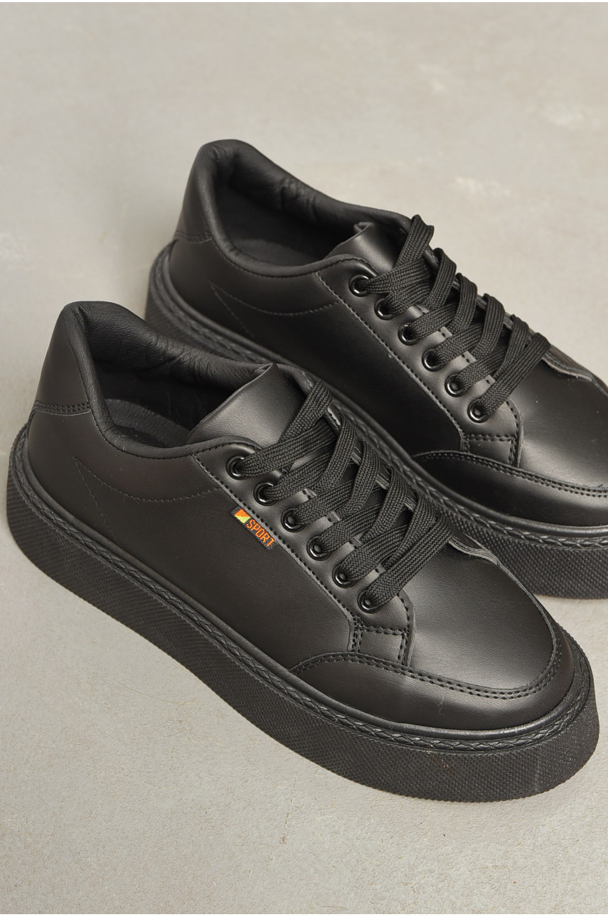 Кросівки жіночі чорного кольору на шнурівці 2023-19-1 196904