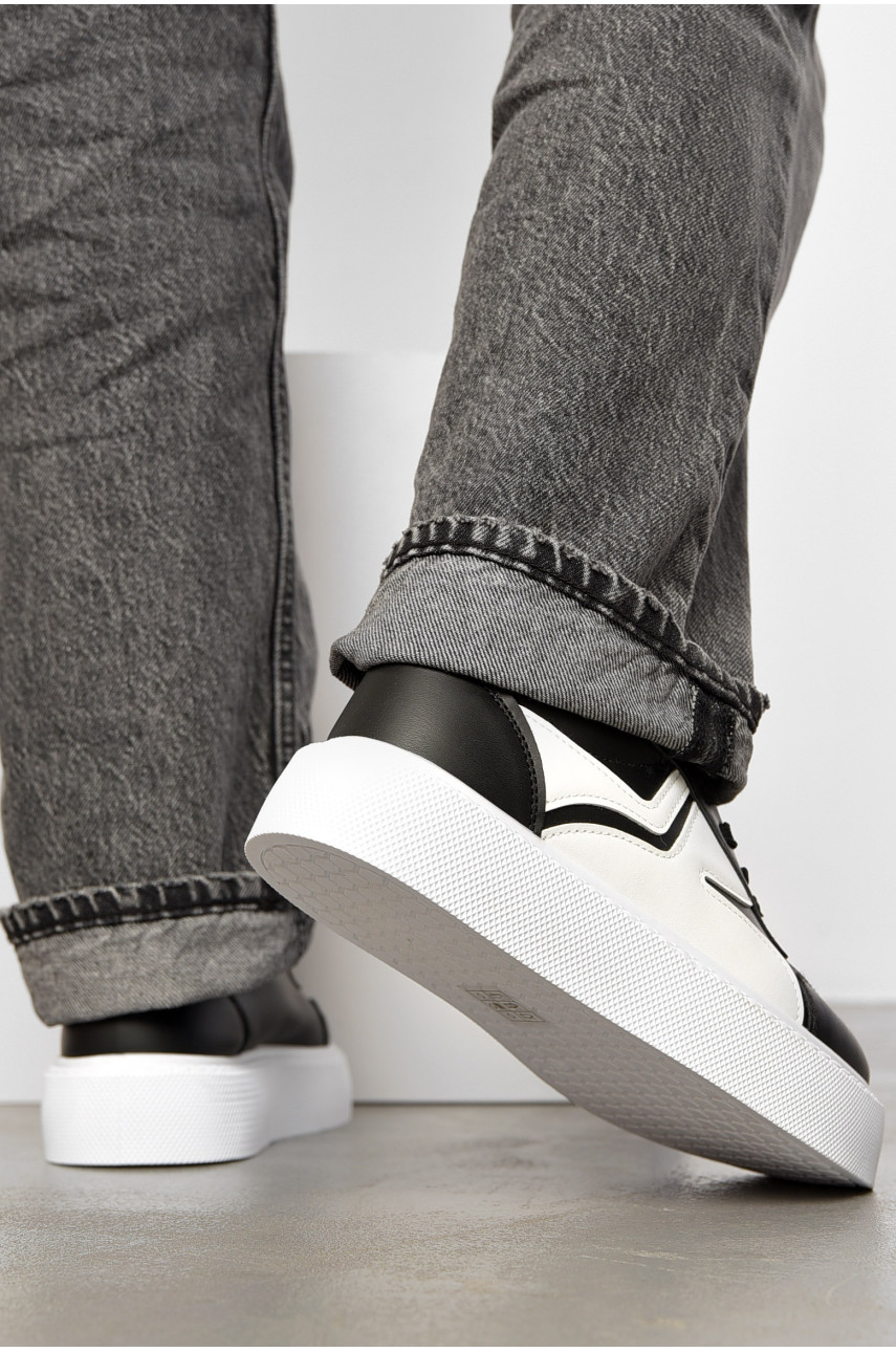 Кросівки жіночі чорно-білого кольору на шнурівці 2023-22-1 196905