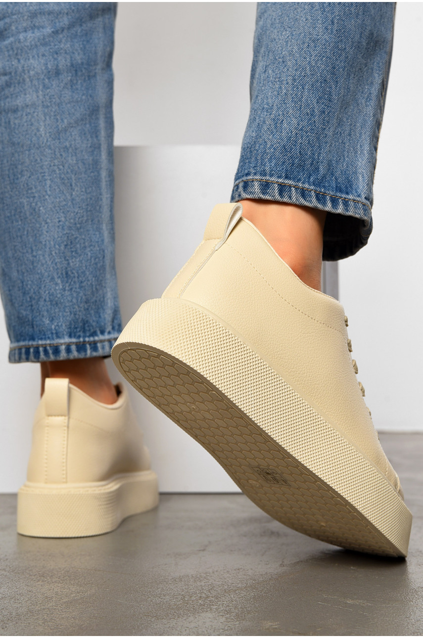 Кросівки жіночі бежевого кольору на шнурівці 2023-30-3 196906