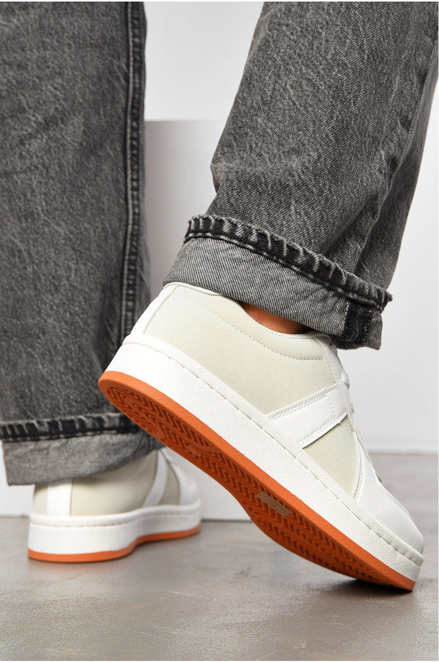 Кросівки жіночі біло-сірого кольору на шнурівці 2025-5-2 196914