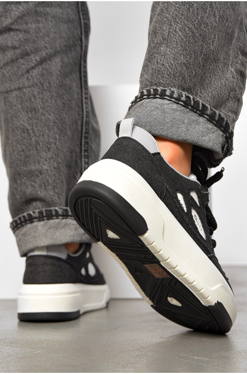 Кросівки жіночі чорно-білого кольору на шнурівці 2024-13-1 196922