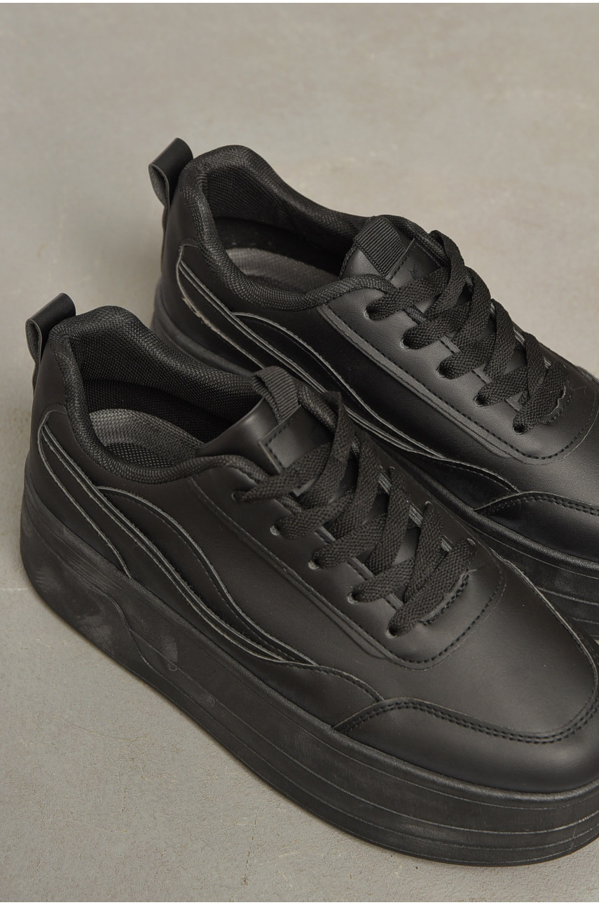 Кросівки жіночі чорного кольору на шнурівці 2024-16-1 196923