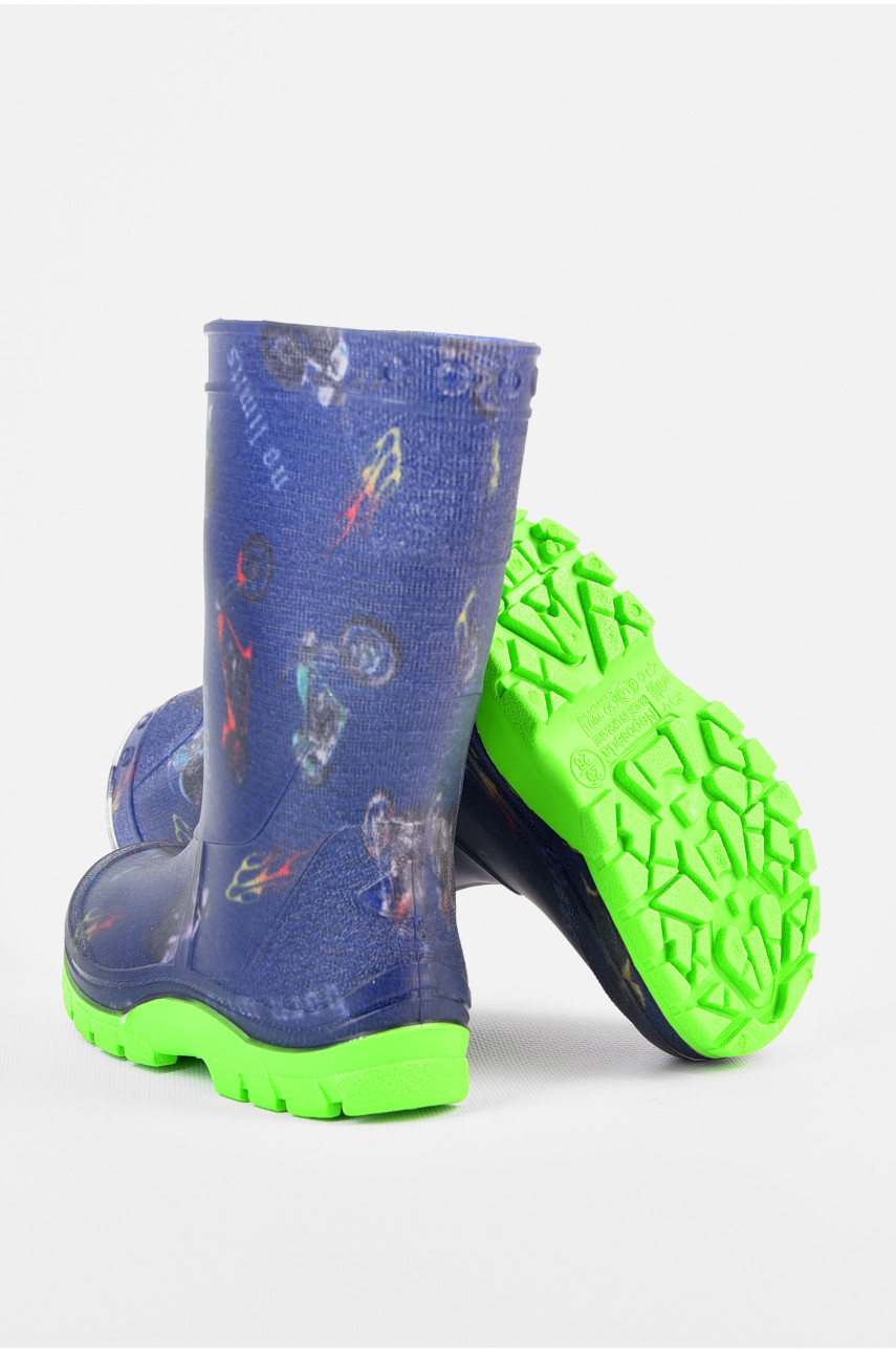 Сапоги резиновые детские темно-синего цвета ISO-9001 196930 Сапоги резиновые детские темно-синего цвета ISO-9001 196930