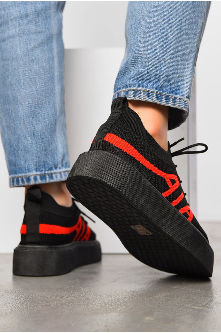 Кросівки жіночі чорного кольору текстиль 2023-33-1 196938