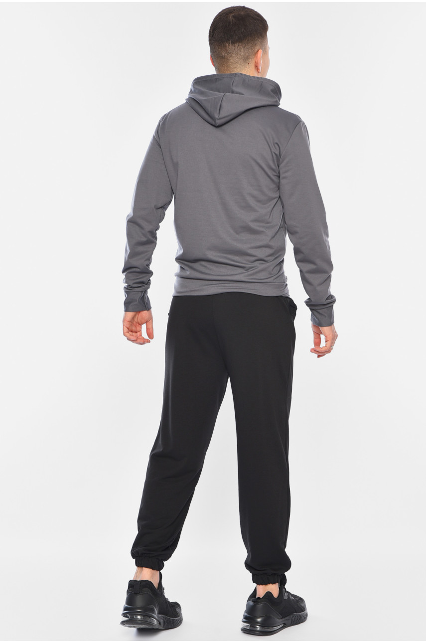 Спортивный костюм мужской серого цвета 196943 Спортивный костюм мужской серого цвета 196943