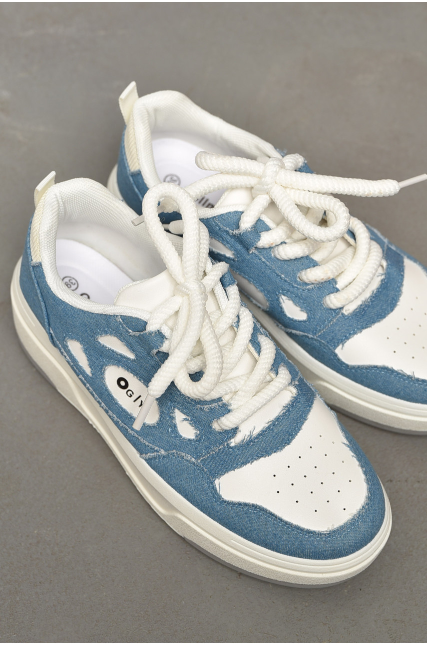 Кросівки жіночі синього кольору на шнурівці 2024-13-2 196954