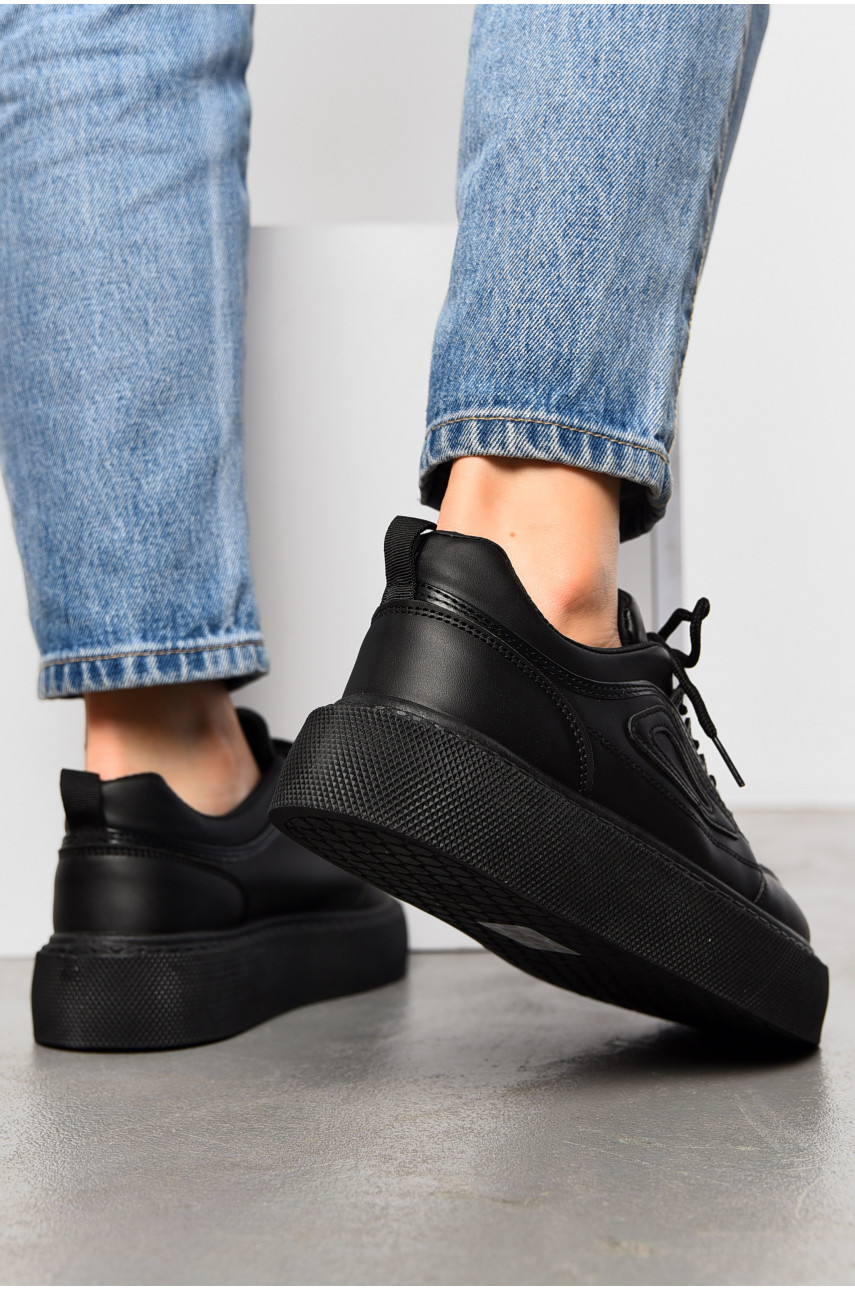 Кросівки жіночі чорного кольору на шнурівці 2023-23-1 196969