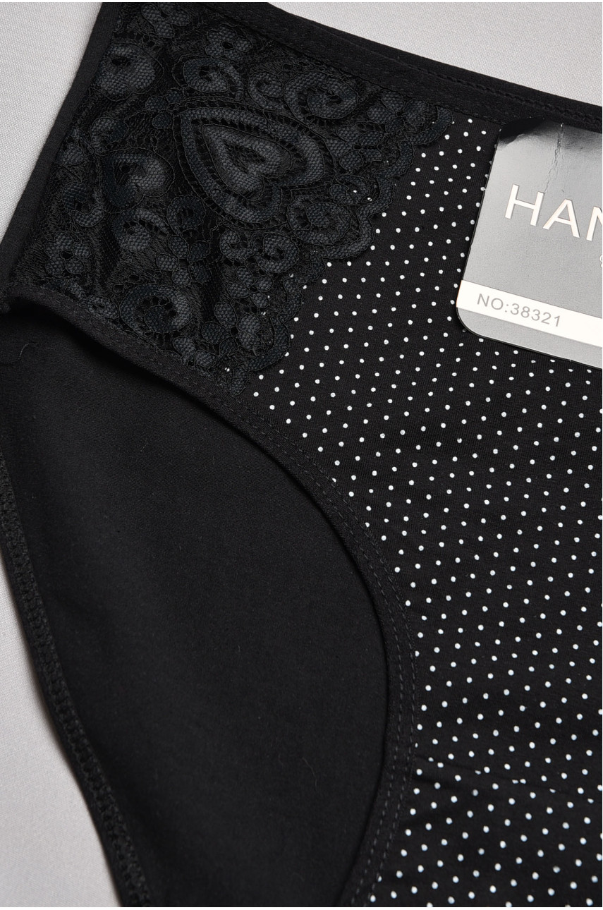 Трусы женские полубатальные чёрного цвета 38321 196973