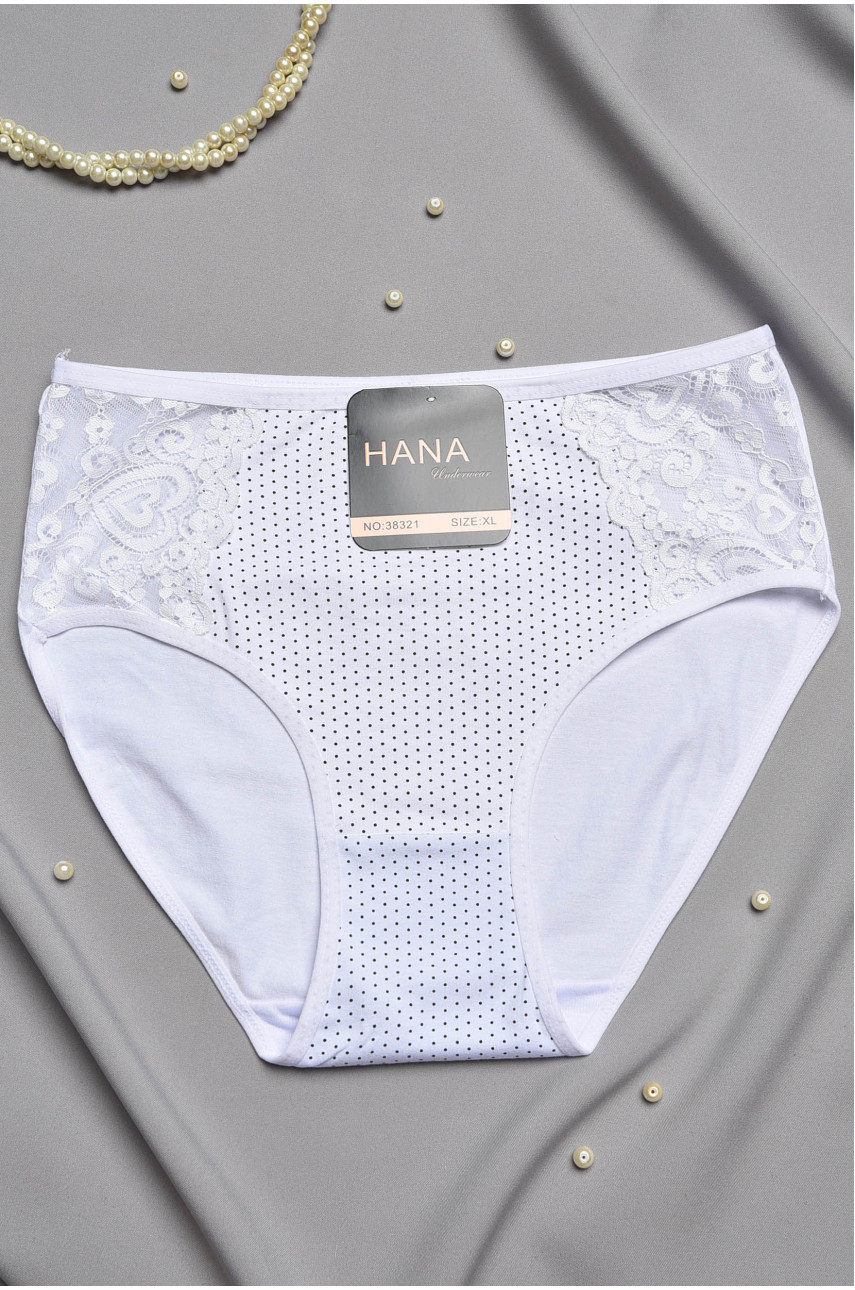 Трусы женские полубатальные белого цвета 38321 196975