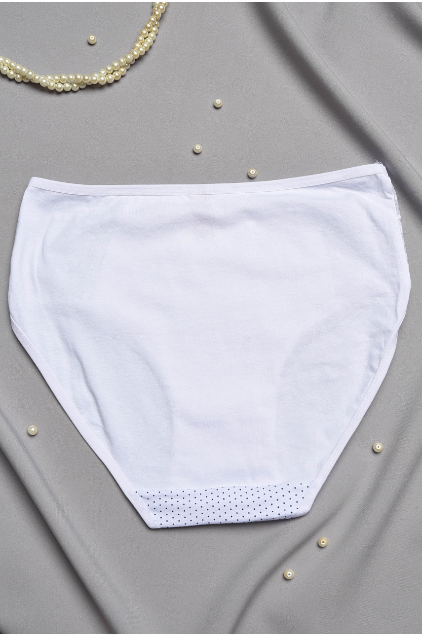 Трусы женские полубатальные белого цвета 38321 196975