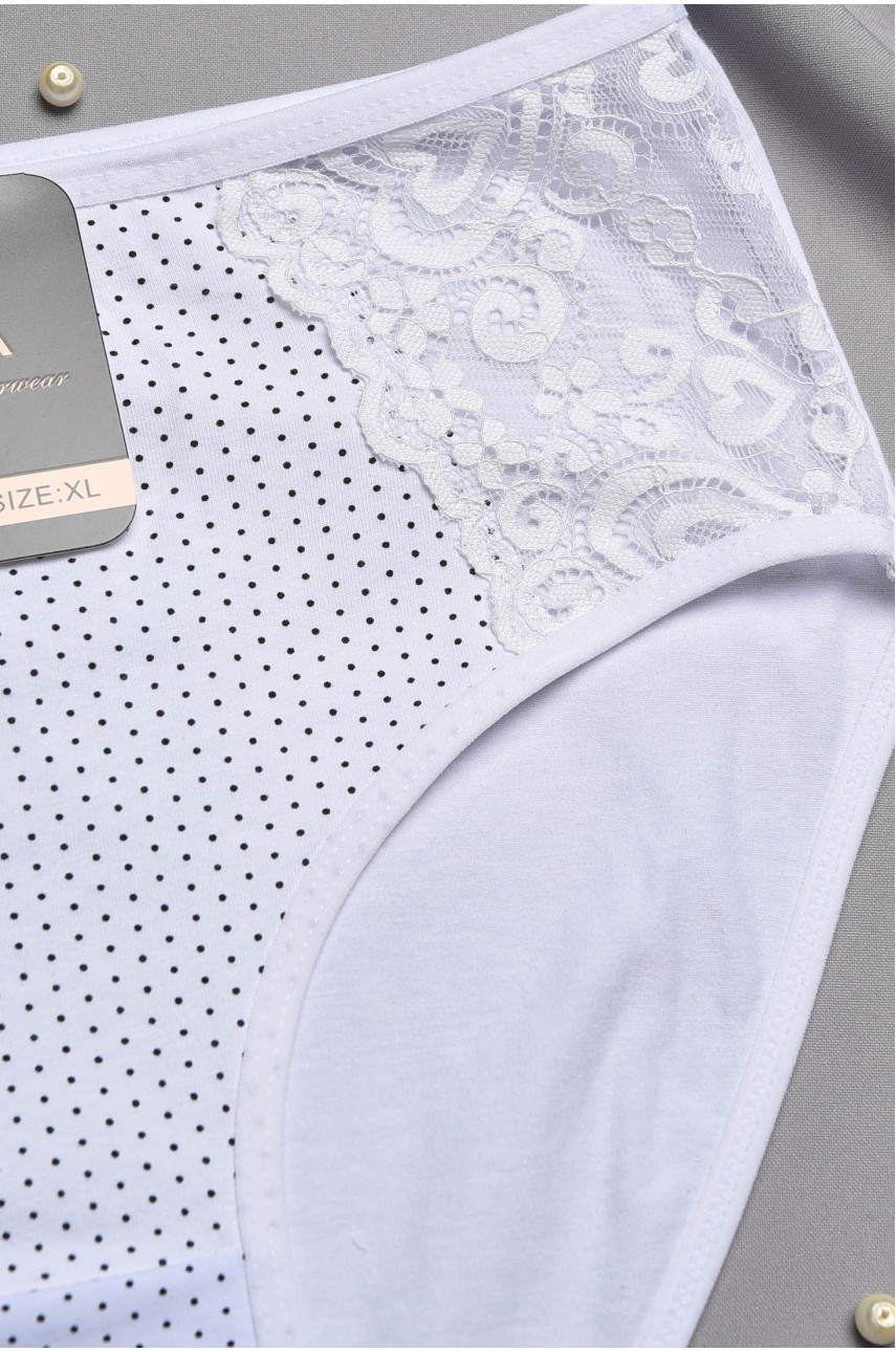 Трусы женские полубатальные белого цвета 38321 196975