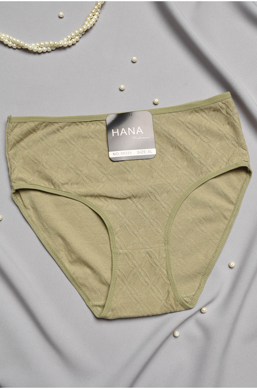 Трусы женские полубатальные оливкового цвета 38331 196981