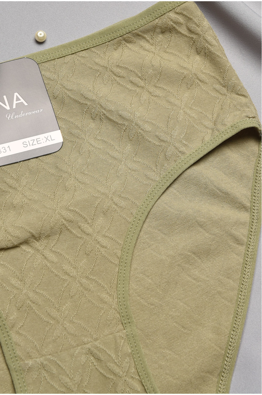 Трусы женские полубатальные оливкового цвета 38331 196981