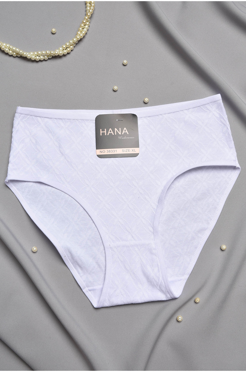 Трусы женские полубатальные белого цвета 38331 196982