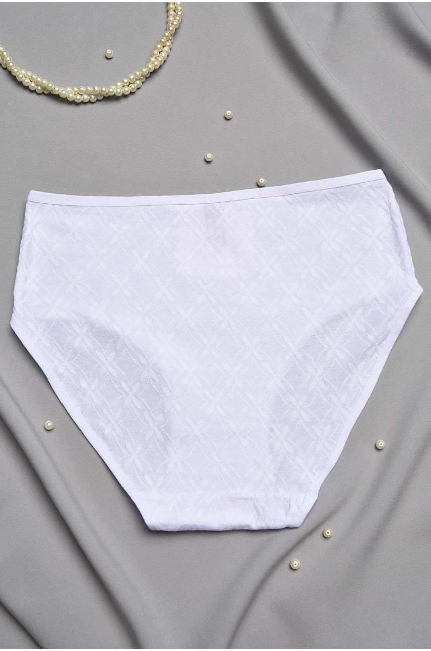Трусы женские полубатальные белого цвета 38331 196982