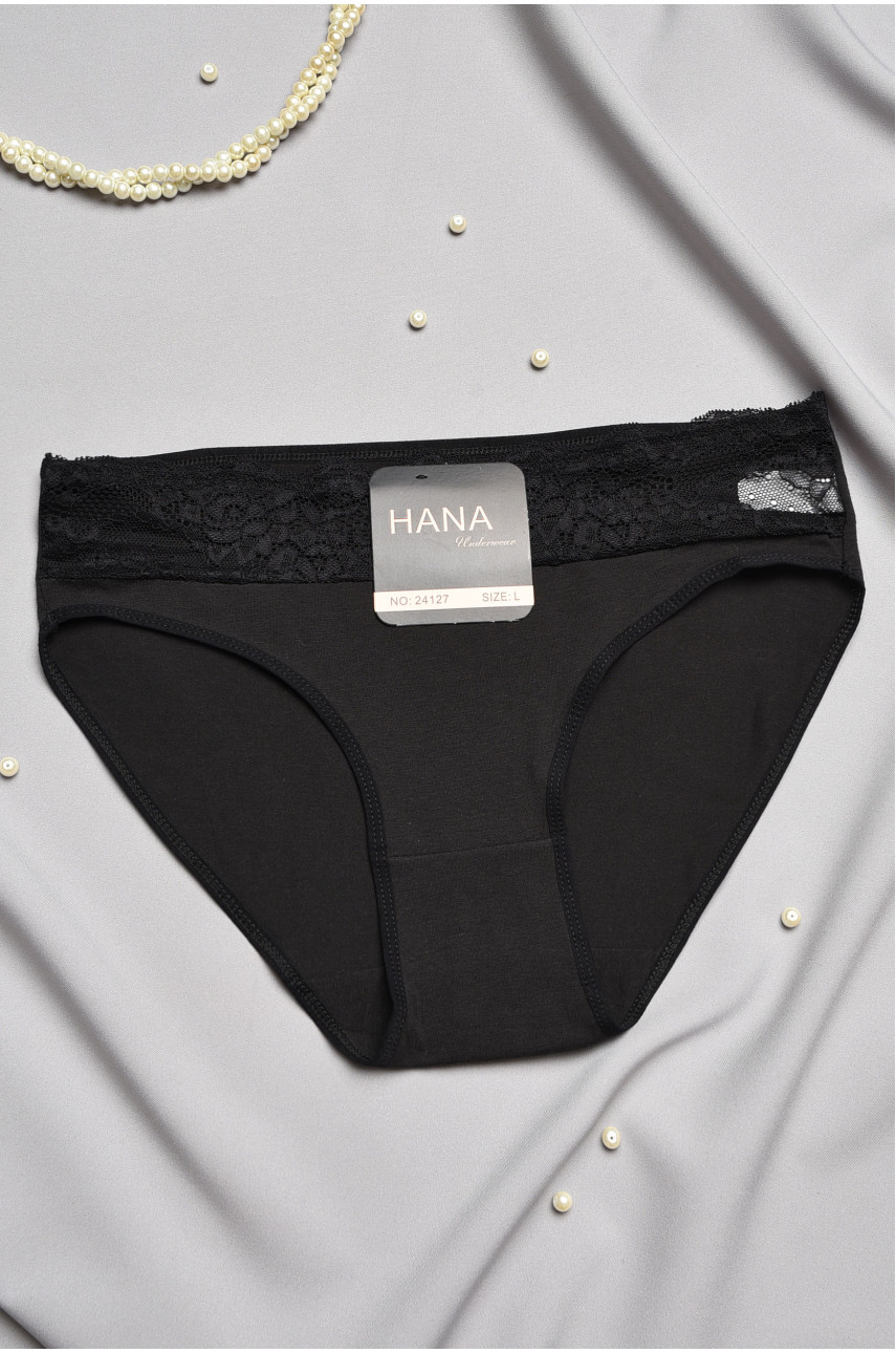 Трусы женские полубатальные чёрного цвета 24127 196985